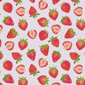 Red Strawberry ✦  Summer Fruit berries on baby pink