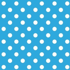 White polka dots on bright blue by Su_G_©SuSchaefer