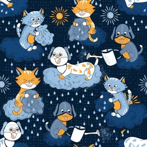 RAIN CATS AND DOGS   by art for joy lesja saramakova gajdosikova design