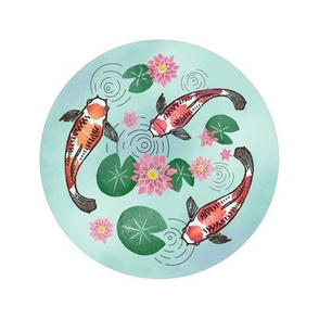 Embroidery Template Koi Pond