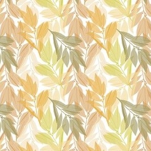 Sunny Branch // Normal Scale // White Backgrounds // Small Leaves // Botanical Art // Transparent Effect 