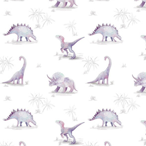 Large Scale Watercolor Dinosaurs for kids and babies wallpaper