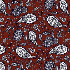 Paisley (Red BG)