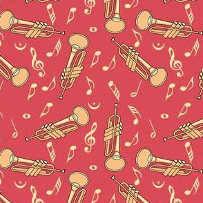 Trumpet Music Note Reds