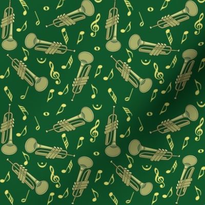 Trumpet Music Note Green
