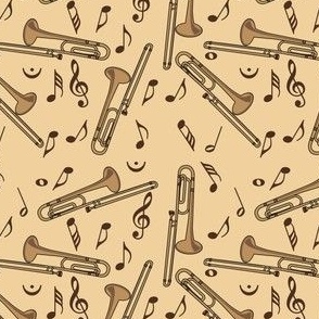 Trombone Music Notes Tan