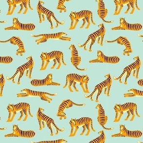Small Scale Wild Tiger Cats Tropical Jungle Safari Orange Black Stripes