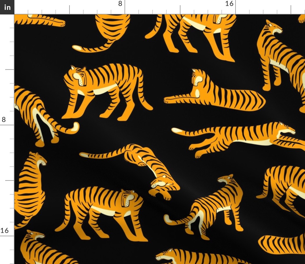 Large Sale Wild Tiger Cats Tropical Jungle Safari Orange Black Stripes