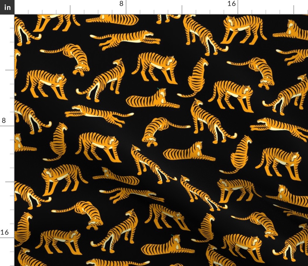 Medium Sale Wild Tiger Cats Tropical Jungle Safari Orange Black Stripes