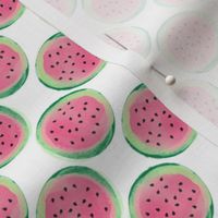 Small Scale Watercolor Watermelon Slices on White