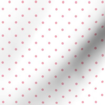 Smaller Scale Watermelon Dots - Pink on White