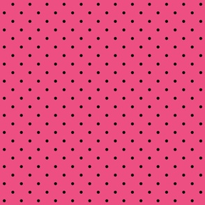 Bigger Scale Watermelon Dots - Black on Hot Pink