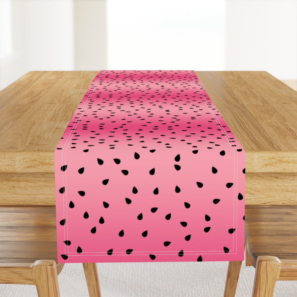 Bigger Scale Black Watermelon Seeds on Pink Ombre