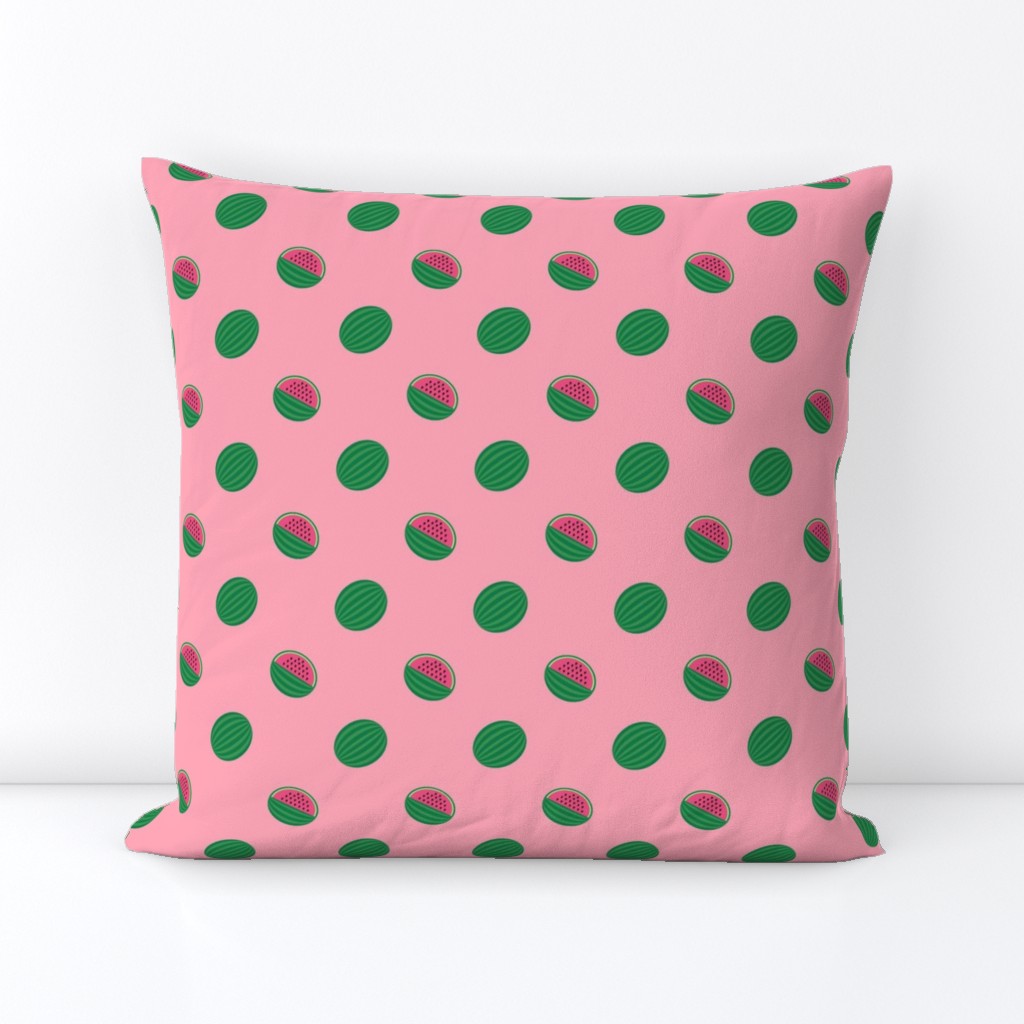 Smaller Scale Watermelons on Pink