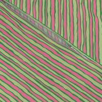 Smaller Scale Watermelon Stripes in Pink and Green