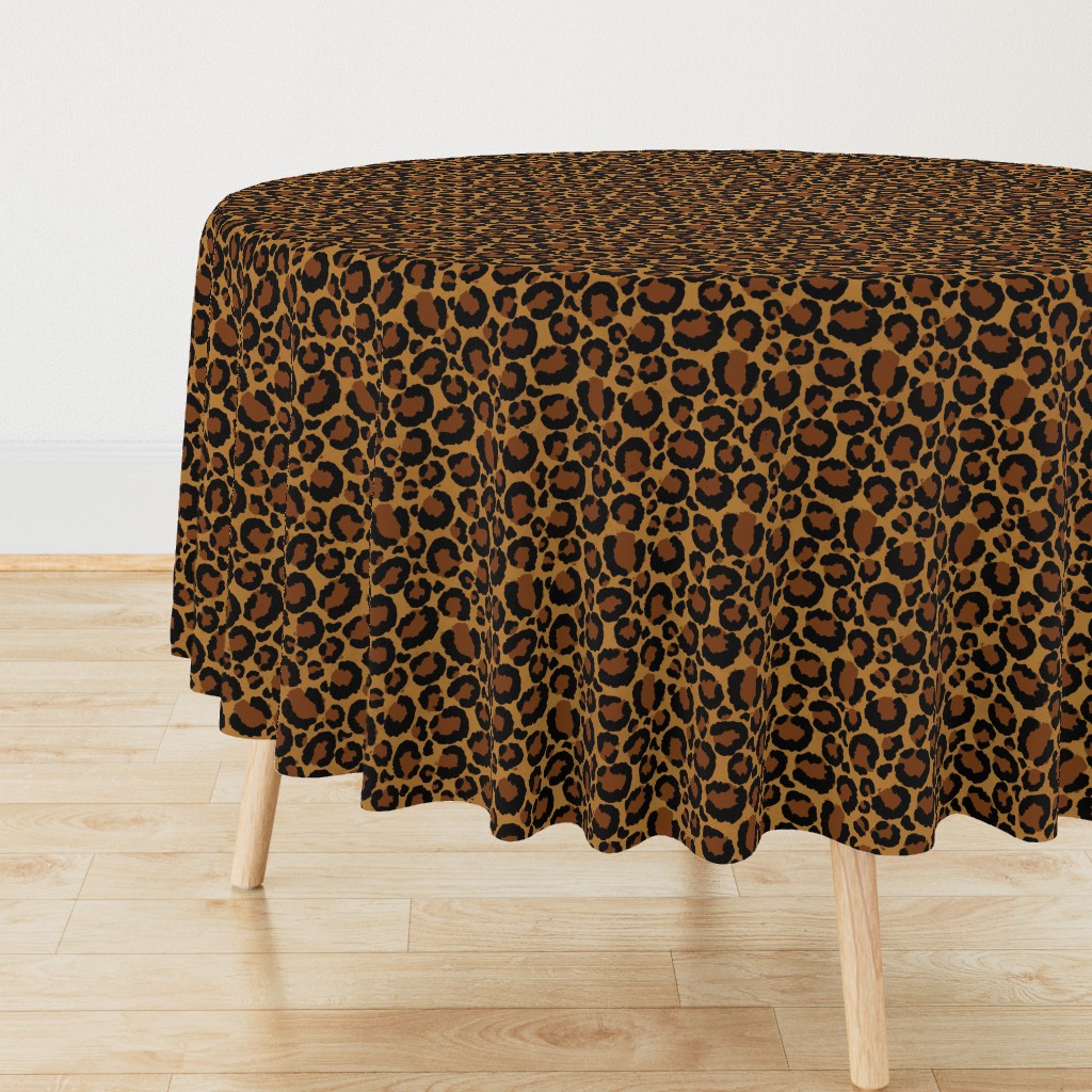 Large Scale Animal Print - Leopard Black Tan and Brown Spots