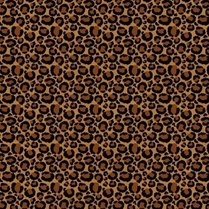Small Scale Animal Print - Leopard Black Tan and Brown Spots