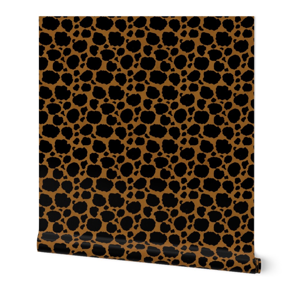Large Scale Animal Print - Dark Cheetah Black and Gold