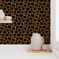 Large Scale Animal Print - Dark Cheetah Black and Gold