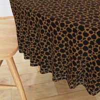 Medium Scale Animal Print - Dark Cheetah Black and Gold