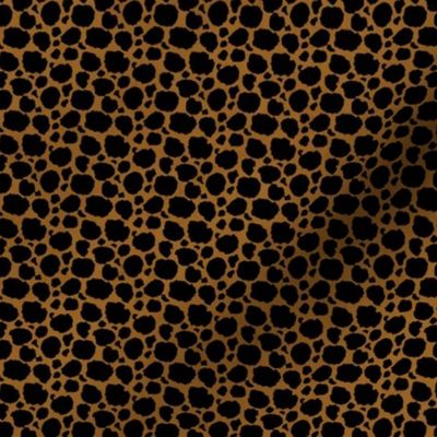 Small Scale Animal Print - Dark Cheetah Black and Gold