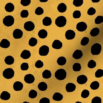 Bigger Scale Animal Print - Golden Cheetah Black and Yellow Gold