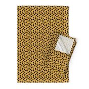 Smaller Scale Animal Print - Golden Cheetah Black and Yellow Gold