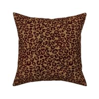 Bigger Scale Animal Print - Leopard Spots in Brown and Tan