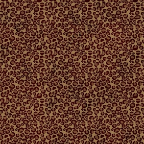 Bigger Scale Animal Print - Leopard Spots in Brown and Tan