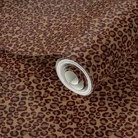 Smaller Scale Animal Print - Leopard Spots in Brown and Tan