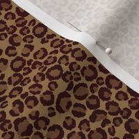 Smaller Scale Animal Print - Leopard Spots in Brown and Tan