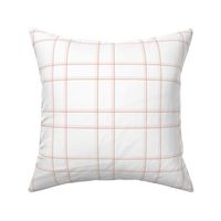 Double Holly Window pane plaid Terracotta on White