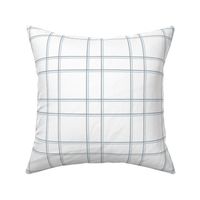 Double Holly Window pane plaid Soft Blue on White