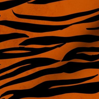 Large Scale Animal Print - Orange and Black Tiger Stripes