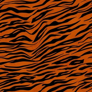 Large Scale Animal Print - Orange and Black Tiger Stripes
