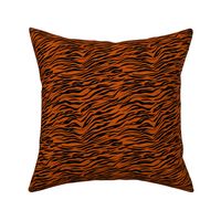 Small Scale Animal Print - Orange and Black Tiger Stripes