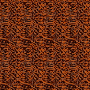 Small Scale Animal Print - Orange and Black Tiger Stripes