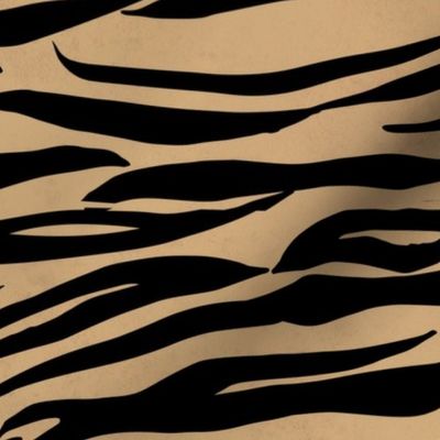 Large Scale Animal Print - Tan and Black Tiger Stripes