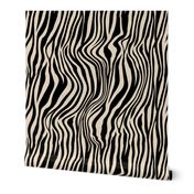 Large Scale Animal Print - Black and Ivory Zebra Stripes