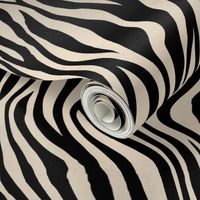 Large Scale Animal Print - Black and Ivory Zebra Stripes