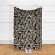 Large Scale Animal Print - Black and Ivory Zebra Stripes