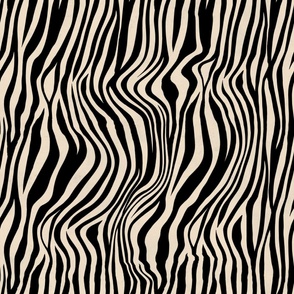 Large Scale Animal Print - Black and Ivory Zebra Stripes