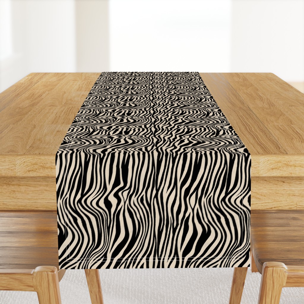 Medium Scale Animal Print - Black and Ivory Zebra Stripes