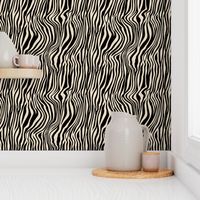 Medium Scale Animal Print - Black and Ivory Zebra Stripes