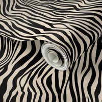 Medium Scale Animal Print - Black and Ivory Zebra Stripes