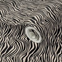 Small Scale Animal Print - Black and Ivory Zebra Stripes