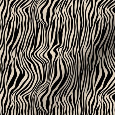 Small Scale Animal Print - Black and Ivory Zebra Stripes