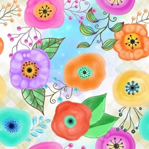 Bigger Colorful Wildflower Garden Collage
