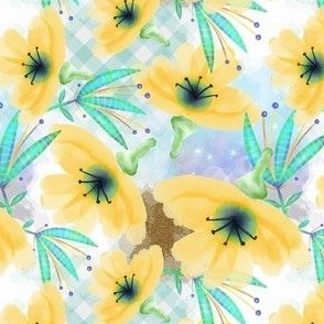 Smaller Yellow Wildflower Garden Collage