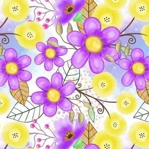 Smaller Purple and Yellow Wildflower Garden Collage